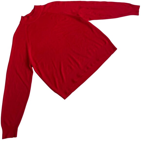 Marks & Spencer (UK) Rib Knit Raglan Mock Neck Jumper Red : M